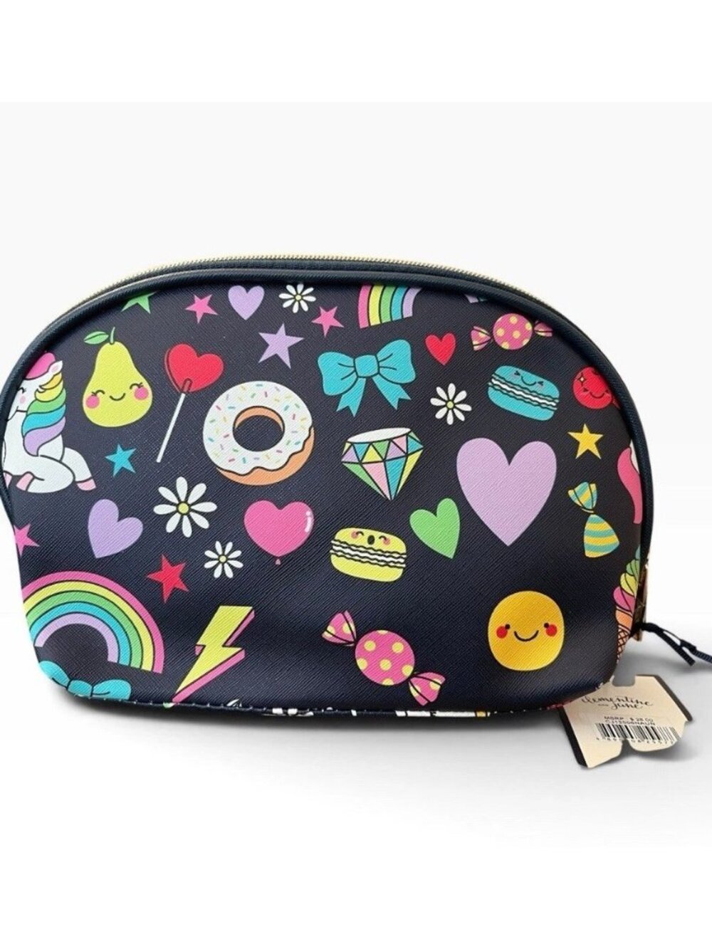 Unicorn Rainbow Heart Candy Donut Cosmetic Makeup Travel Bag Clementine Jane NWT